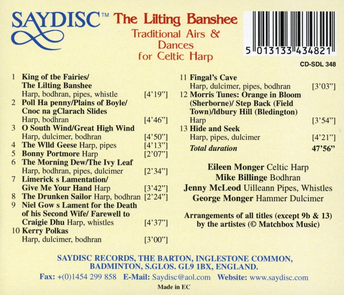 The Lilting Banshee: Traditional Airs and Dances for Celtic Harp
