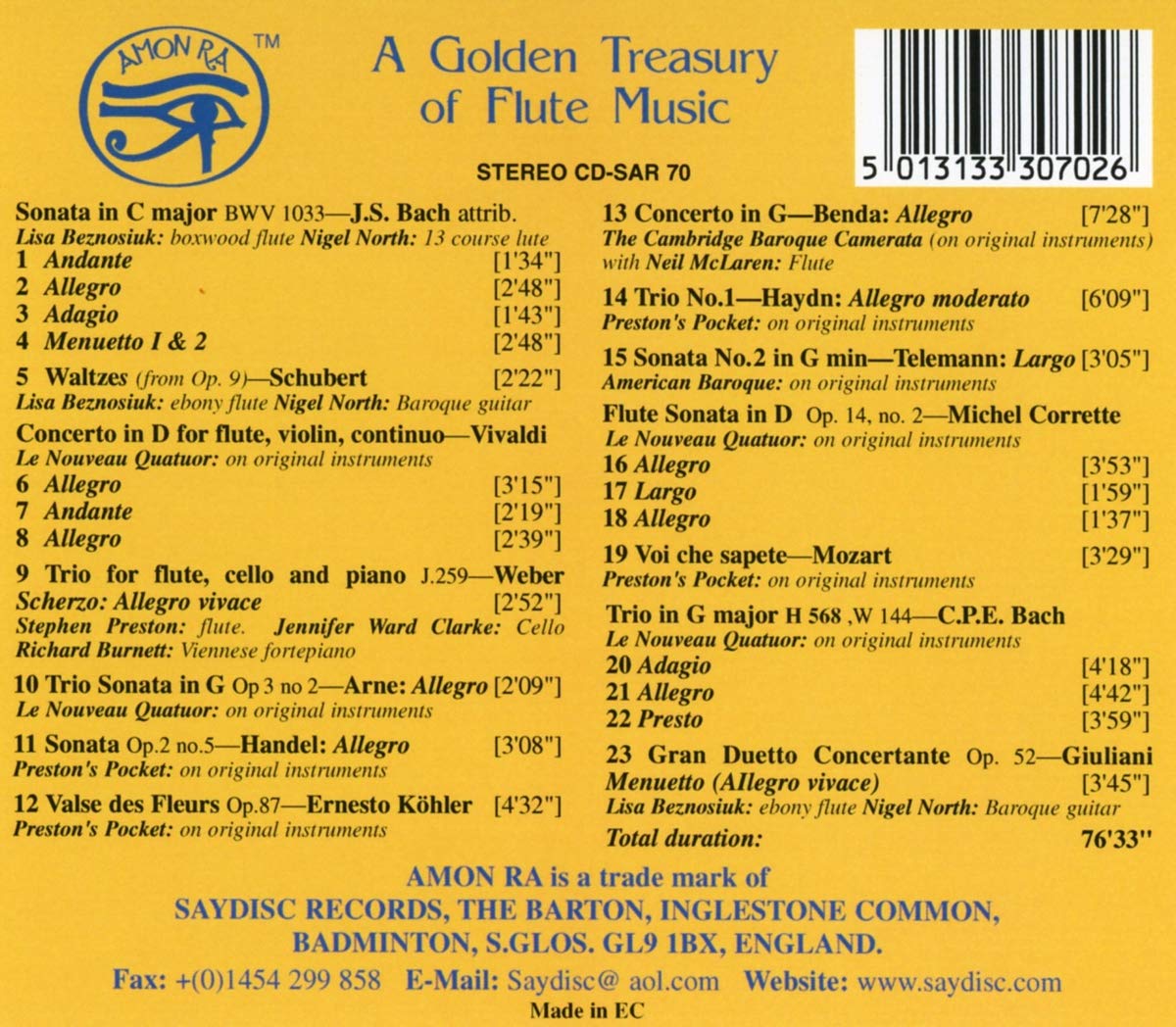 A Golden Treasury of Flute Music