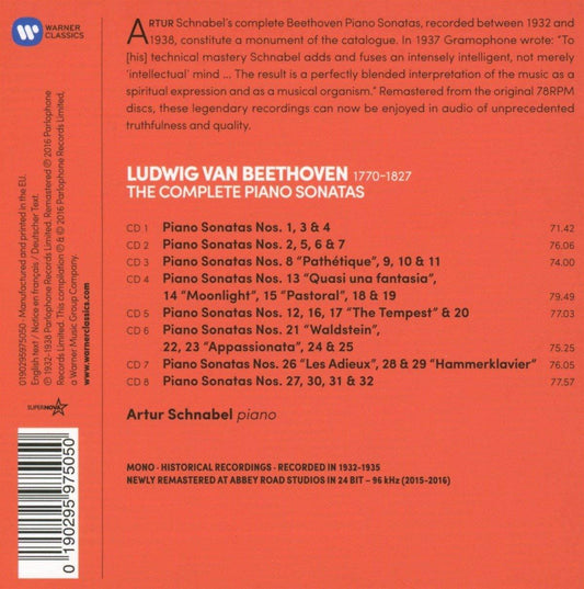 Beethoven: The Complete Piano Sonatas - Schnabel (8 CDs)