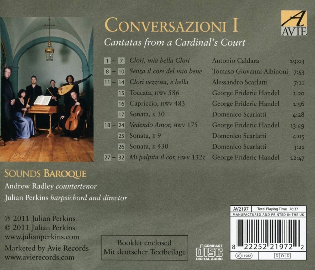 Conversazioni I: Cantatas from a Cardinal's Court - Sounds Baroque, Radley, Perkins