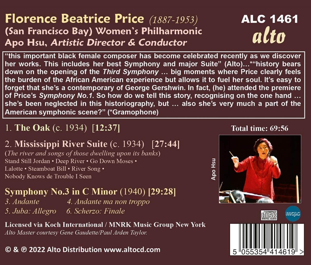 PRICE: Symphony No. 3, Mississippi River Suite; The Oak - The Women's Philharmonic Orchestra of San Francisco, Apo Hsu (DIGITAL DOWNLOAD)