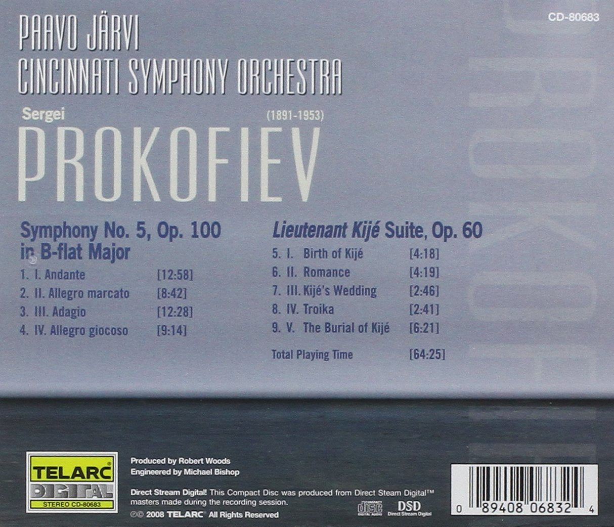 PROKOFIEV: Symphony No. 5; Lieutenant Kije Suite - Paavo Jarvi, Cincinnati Symphony