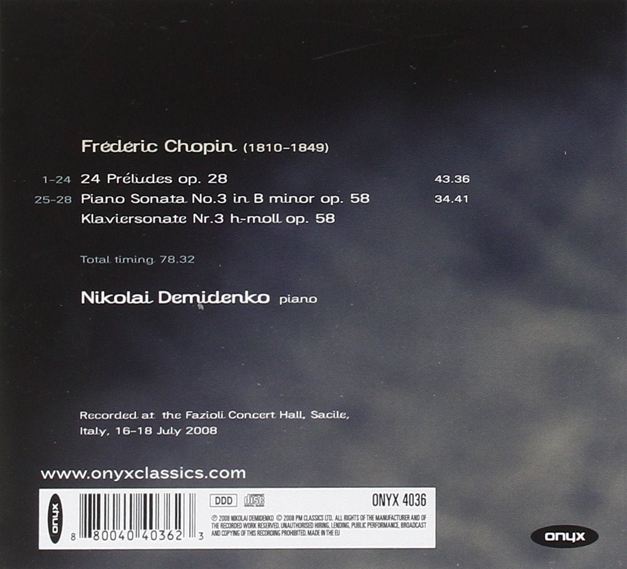 Chopin: 24 Preludes; Sonata No. 3 in B Minor - Nikolai Demidenko