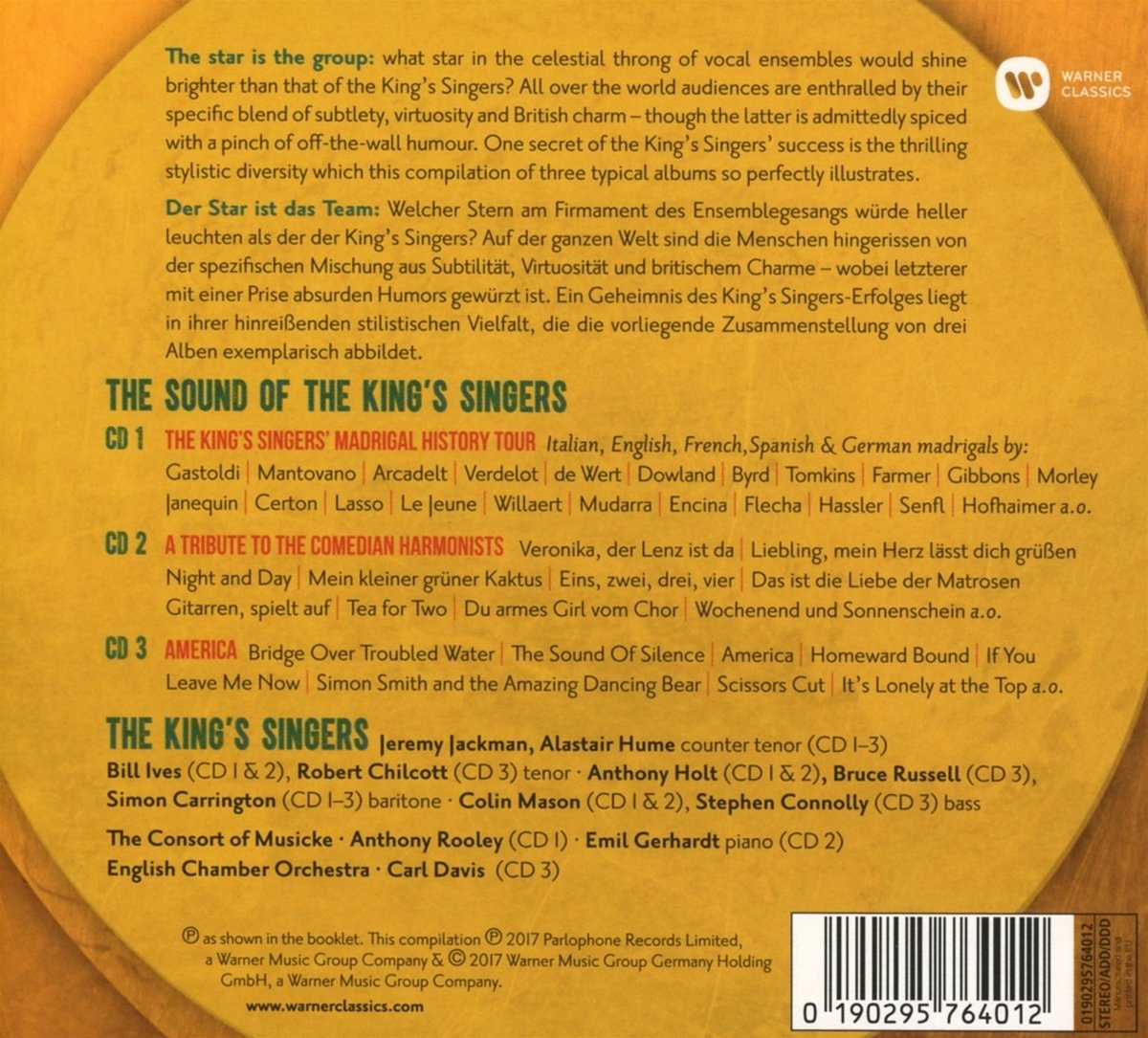 KING'S SINGERS: SOUND OF THE KING'S SINGERS (3 CDS)