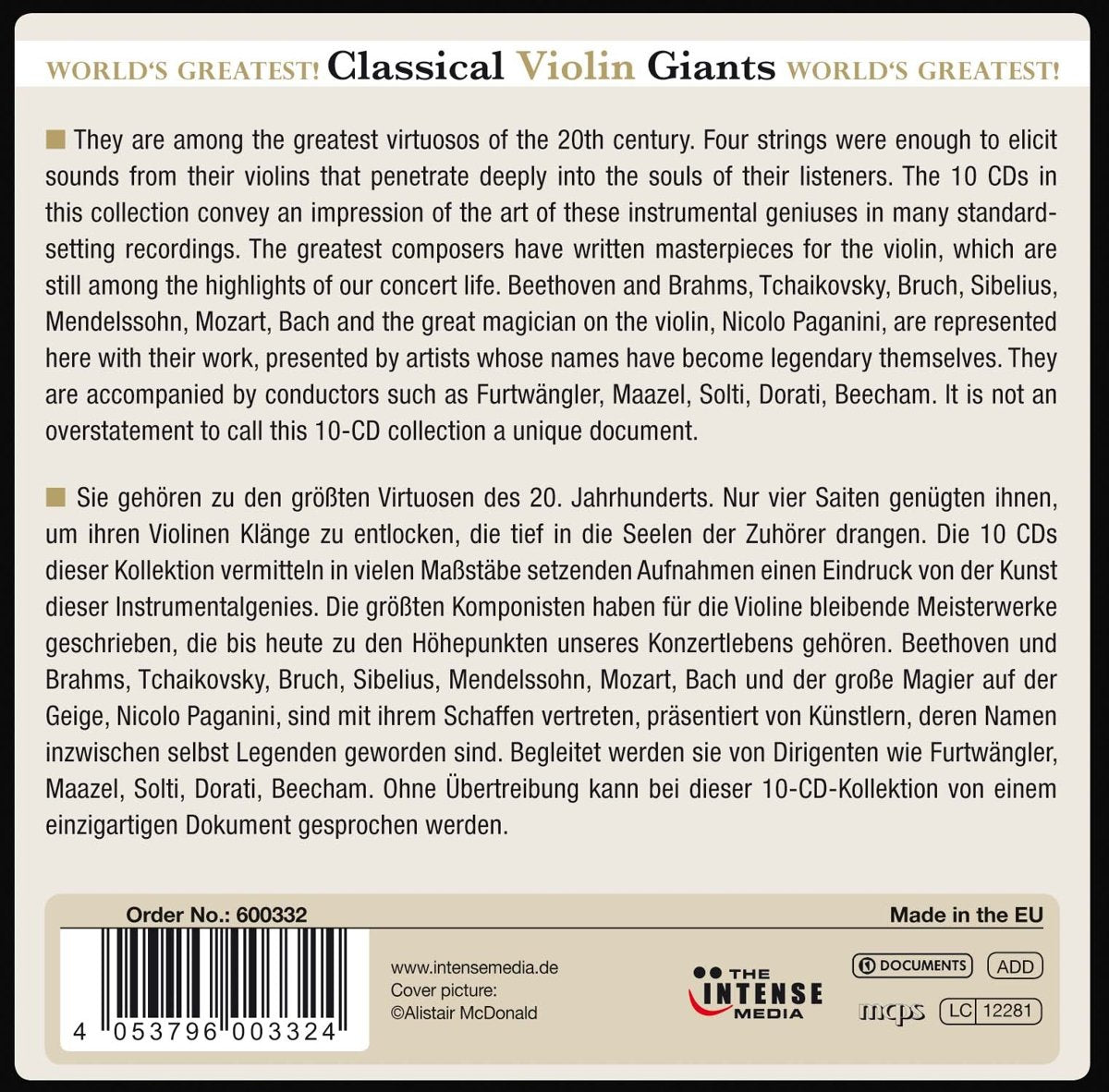 Classical Violin Giants (10 CDs)