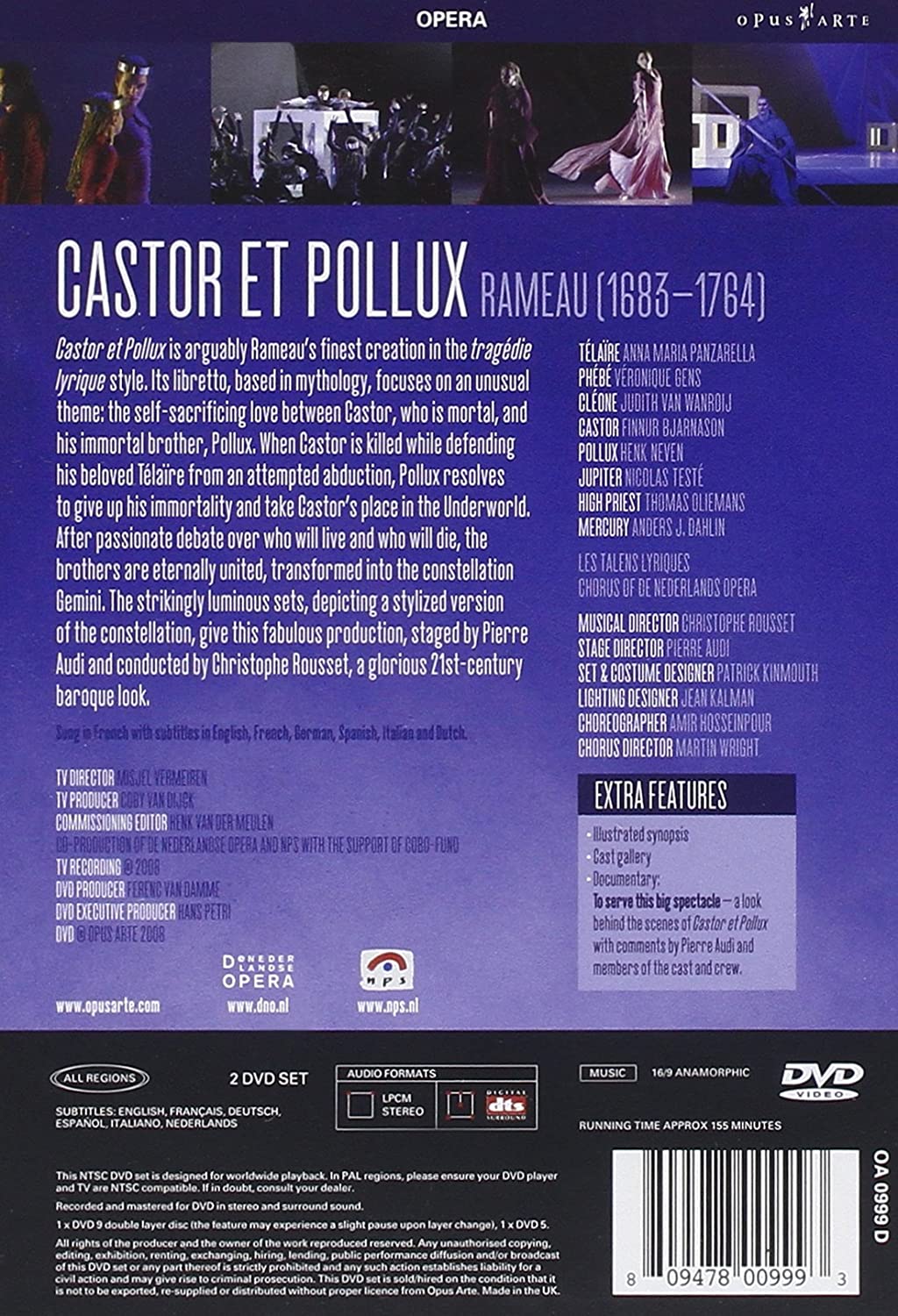 RAMEAU: Castor et Pollux - Les Talons Lyrique, Chorus of Netherlands Opera, Christophe Rousset (2 DVD)