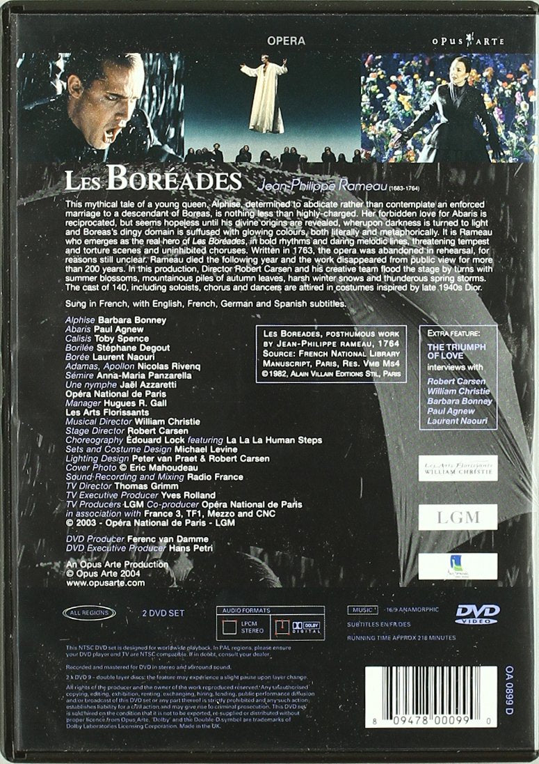 RAMEAU: Les Boreades - Bonney, Agnew, Christie, Les Arts Florissants (2 DVD)