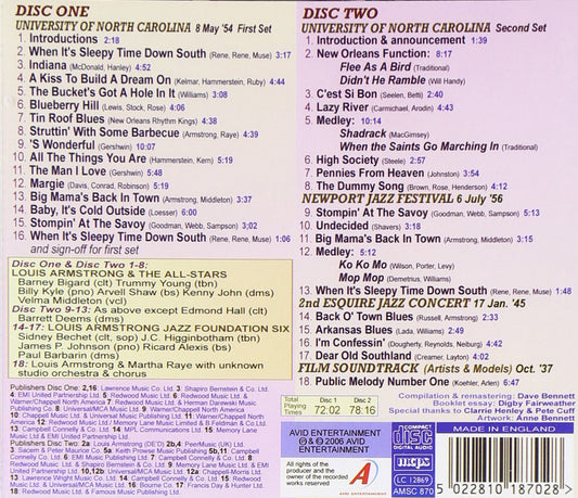 Louis Armstrong & The All-Stars: Live At University Of North Carolina (2 CDs)