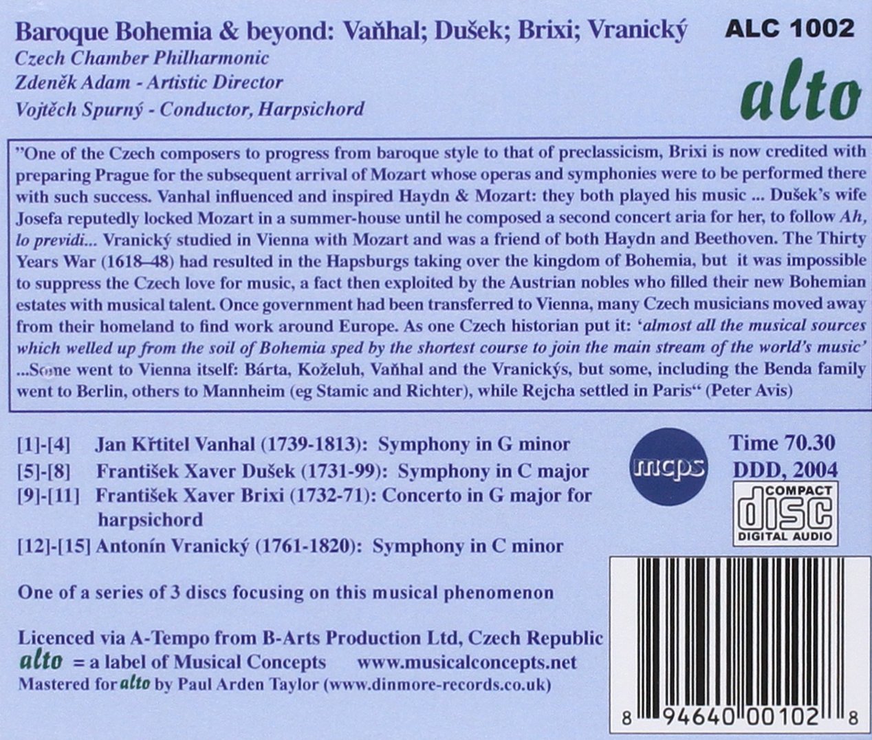 BAROQUE BOHEMIA & BEYOND, VOLUME 2 - CZECH PHILHARMONIC ORCHESTRA