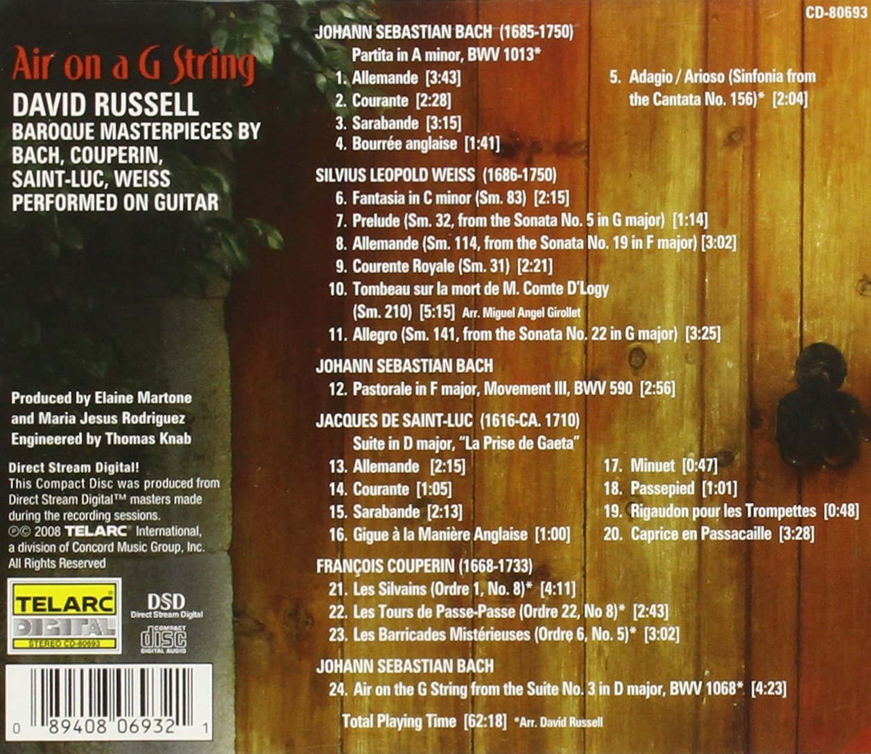 Air On A G String (Baroque Masterpieces on Guitar) - David Russell