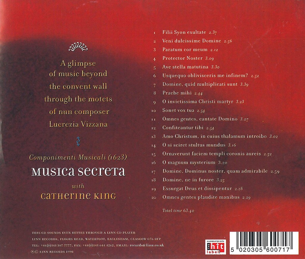 VIZZANA LUCREZIA: SONGS OF ECSTASY & DEVOTION - MUSICA SECRETA; KING; VIZZANA