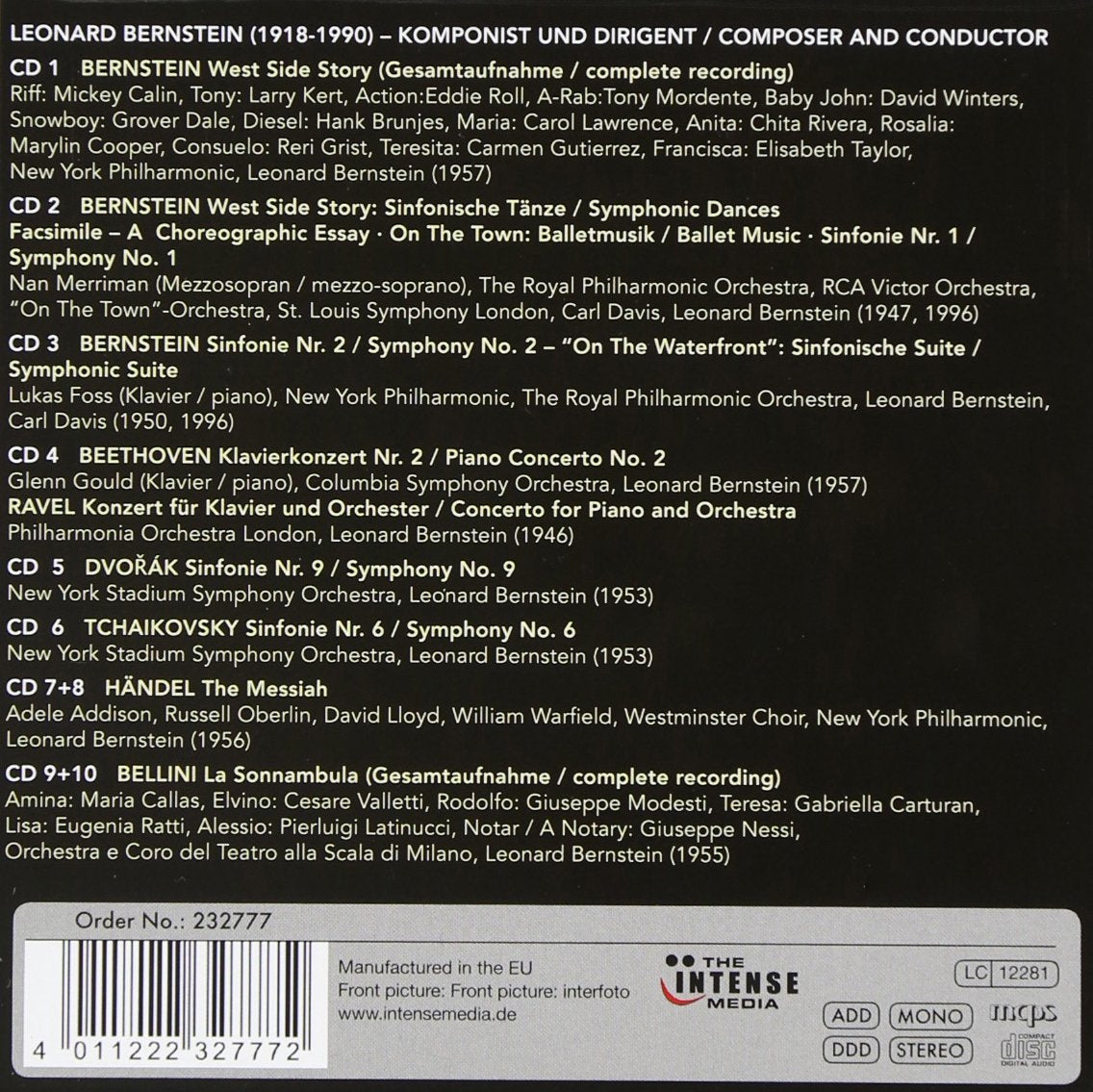 LEONARD BERNSTEIN: COMPOSER AND CONDUCTOR (10 CD SET)