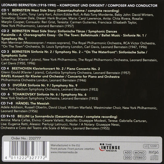 LEONARD BERNSTEIN: COMPOSER AND CONDUCTOR (10 CD SET)