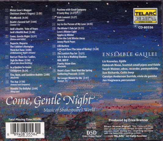 COME, GENTLE NIGHT: Music Of Shakespeare's World - ENSEMBLE GALILEI