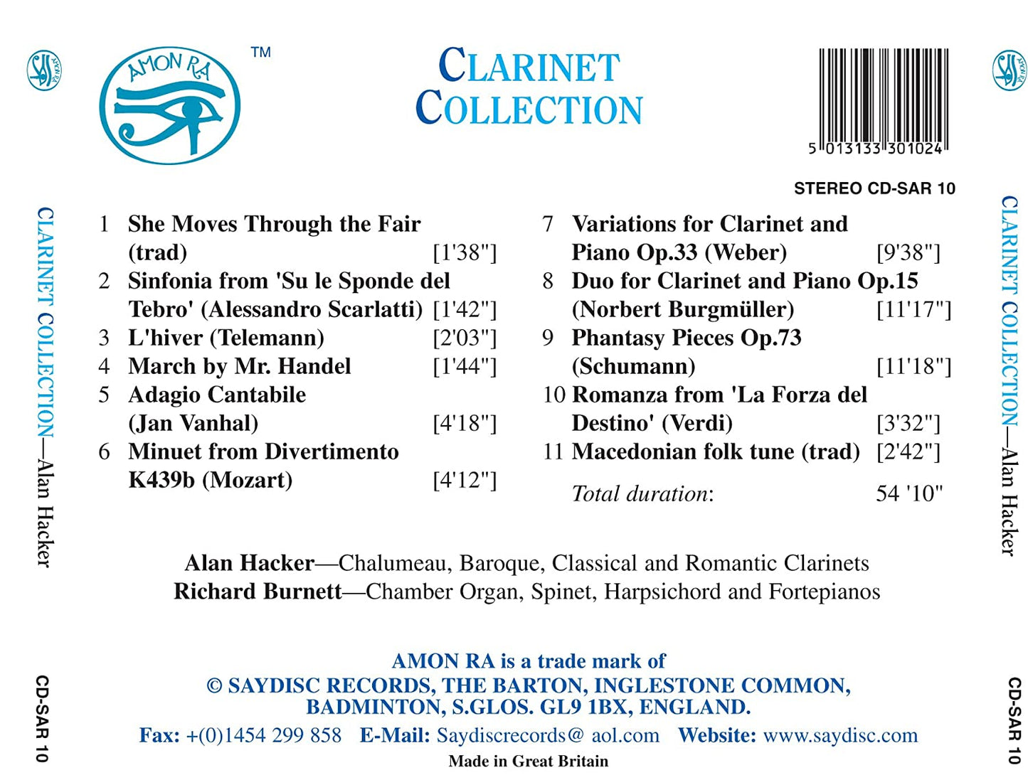 Clarinet Collection: Alan Hacker, Richard Burnett
