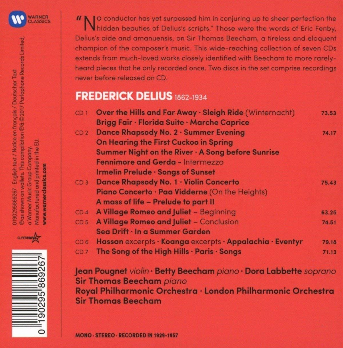 DELIUS: ORCHESTRAL & CHORAL WORKS - BEECHAM (7 CDs)