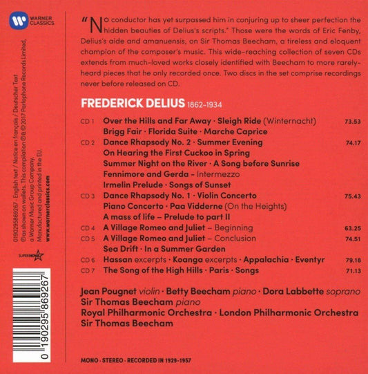 DELIUS: ORCHESTRAL & CHORAL WORKS - BEECHAM (7 CDs)