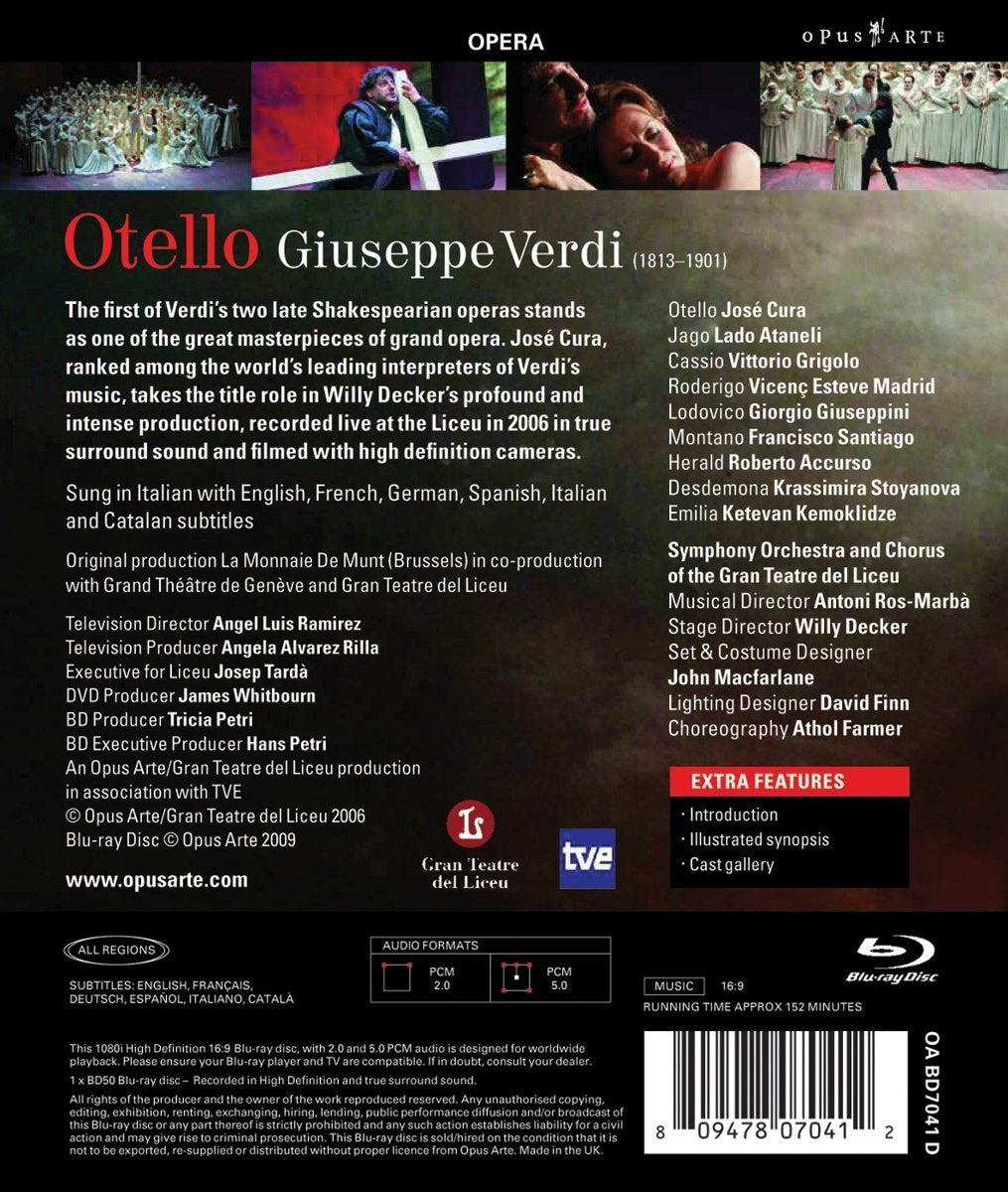 VERDI: OTELLO - Cura, Gran Teatre del Liceu (BluRay)