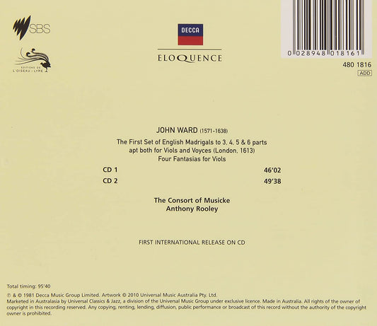 WARD: The First Set Of English Madrigals - The Consorte of Musicke (2 CDs)