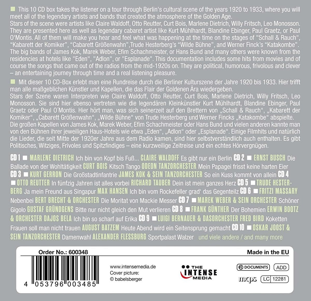 Potsdamer Platz Berlin: Sounds Of An Era (10 CDs)