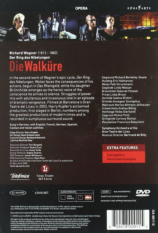 WAGNER: Die Walkure - Gran Teatre del Liceu, Bertrand de Billy (3 DVDs)