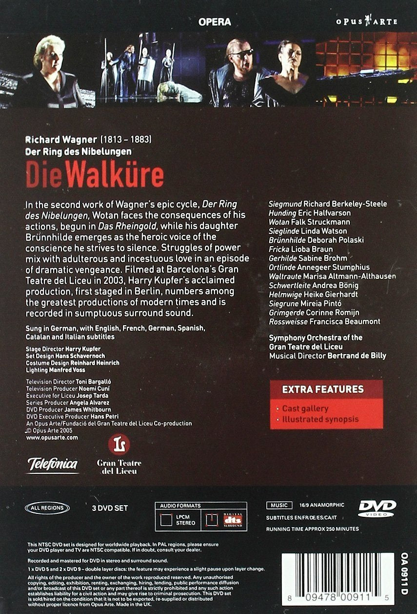 WAGNER: Die Walkure - Gran Teatre del Liceu, Bertrand de Billy (3 DVDs)