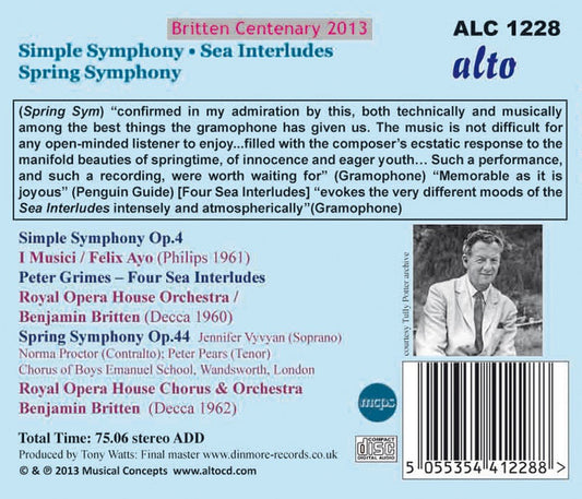 BRITTEN: SPRING SYMPHONY; FOUR SEA INTERLUDES - BRITTEN, ROYAL OPERA HOUSE, I MUSICI