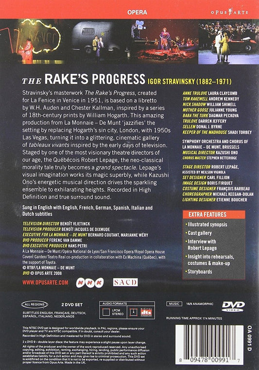STRAVINSKY: THE RAKE'S PROGRESS - La Monnaie (2 DVD)