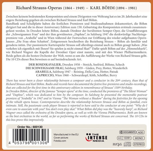 STRAUSS, R: COMPLETE OPERA RECORDINGS, VOLUME 1 - KARL BOHM (10 CDS)