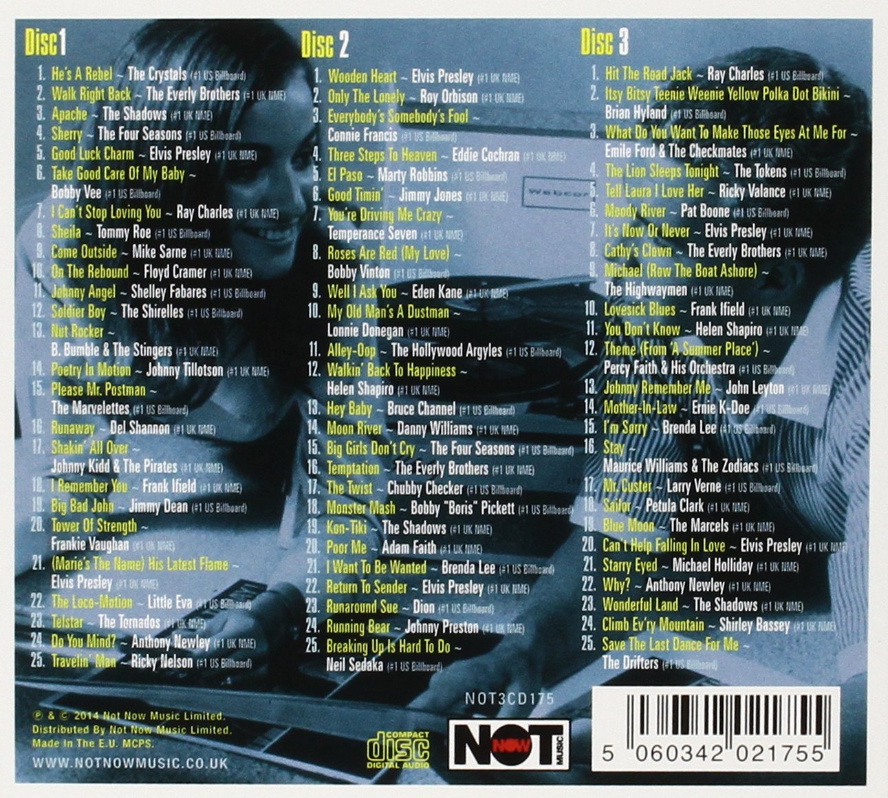 NO. 1 HITS OF THE 60'S (3 CDS)