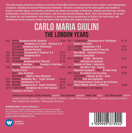 CARLO MARIA GIULINI: THE LONDON YEARS (17 CDS)