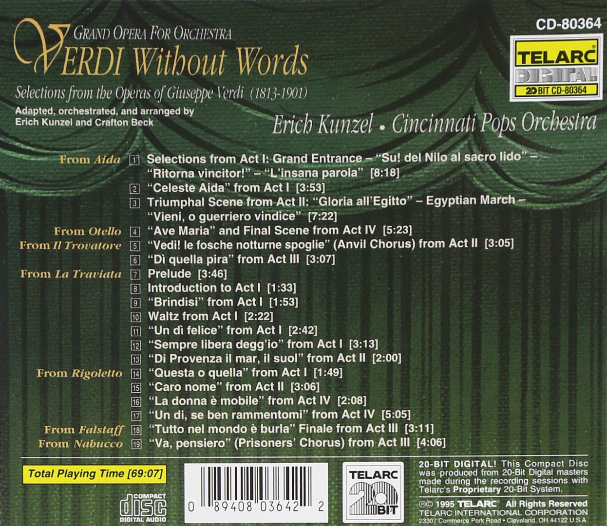 VERDI WITHOUT WORDS - Erich Kunzel, Cincinnati Pops