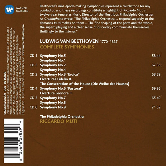 Beethoven: 9 Symphonies & Overtures - Riccardo Muti, Philharmonia Orchestra (6 CDs)