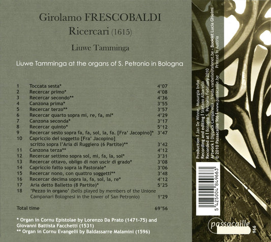 Frescobaldi: Ricercari (1615) - Liuwe Tamminga
