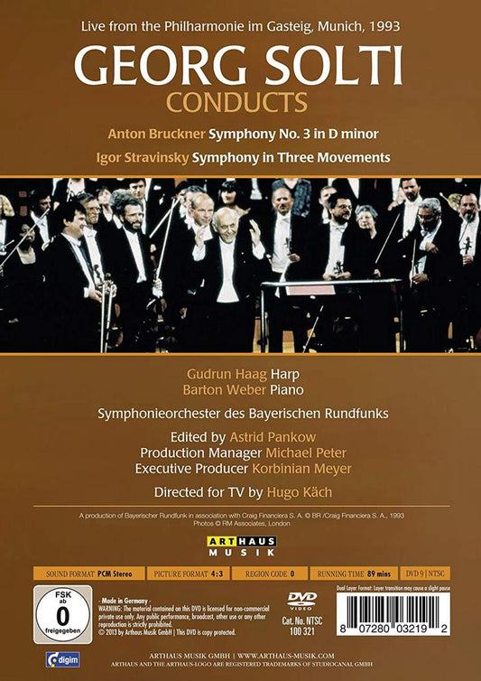 SOLTI CONDUCTS BRUCKNER AND STRAVINSKY - SYMPHONIE ORCHESTER DES BAYERISCHEN RUNDFUNKS