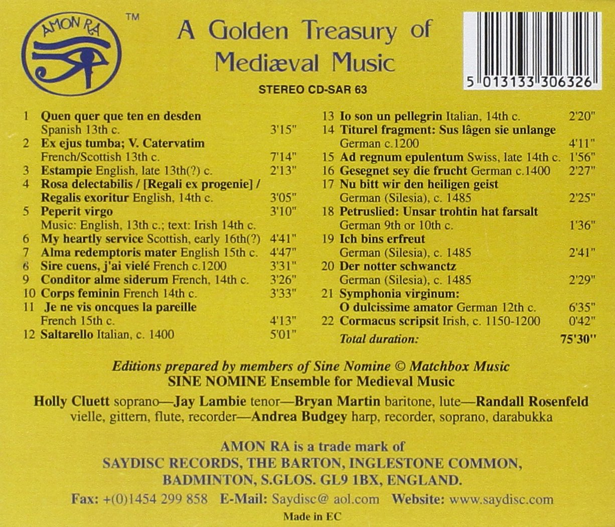 A Golden Treasury of Mediaeval Music