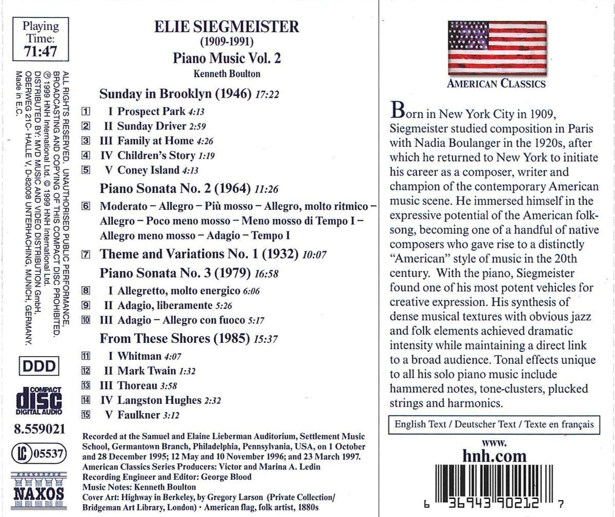 SIEGMEISTER: PIANO MUSIC VOL. 2 - BOULTON
