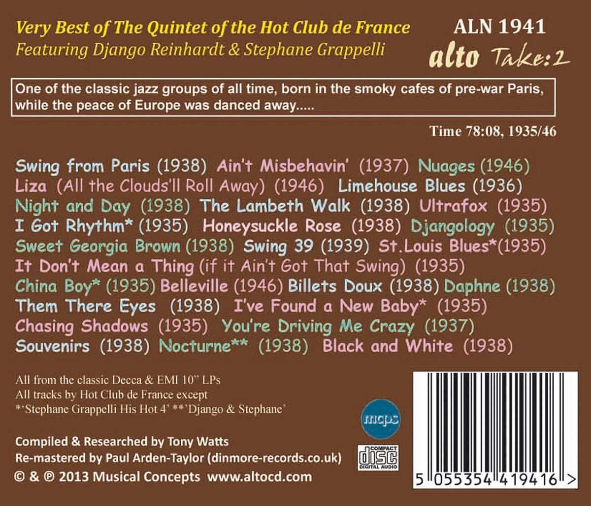 GRAPPELLI & REINHARDT: THE BEST OF HOT CLUB DE FRANCE