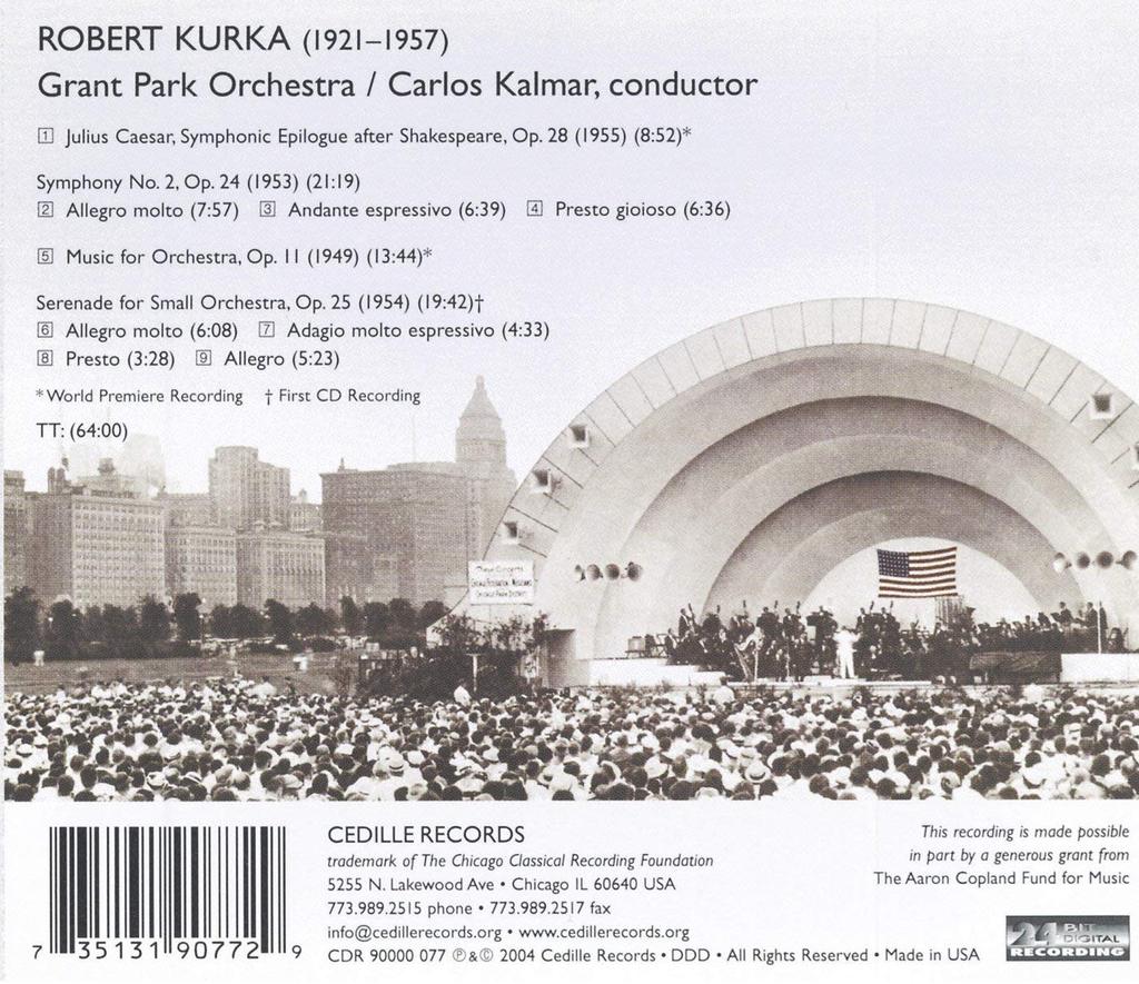 KURKA: SYMPHONY NO. 2 - KALMAR; GRANT PARK ORCHESTRA