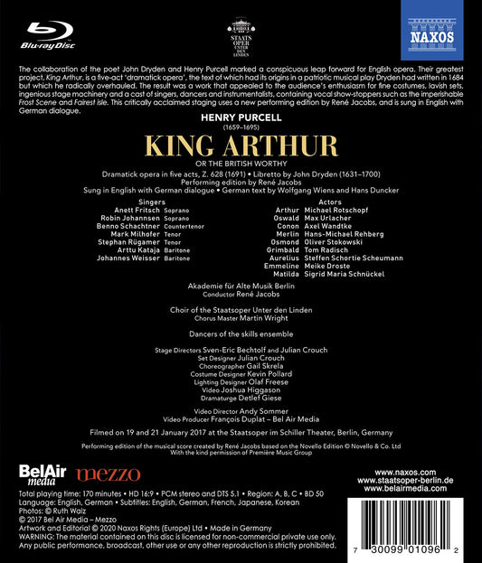 PURCELL: KING ARTHUR - RENE JACOBS (BLU-RAY)