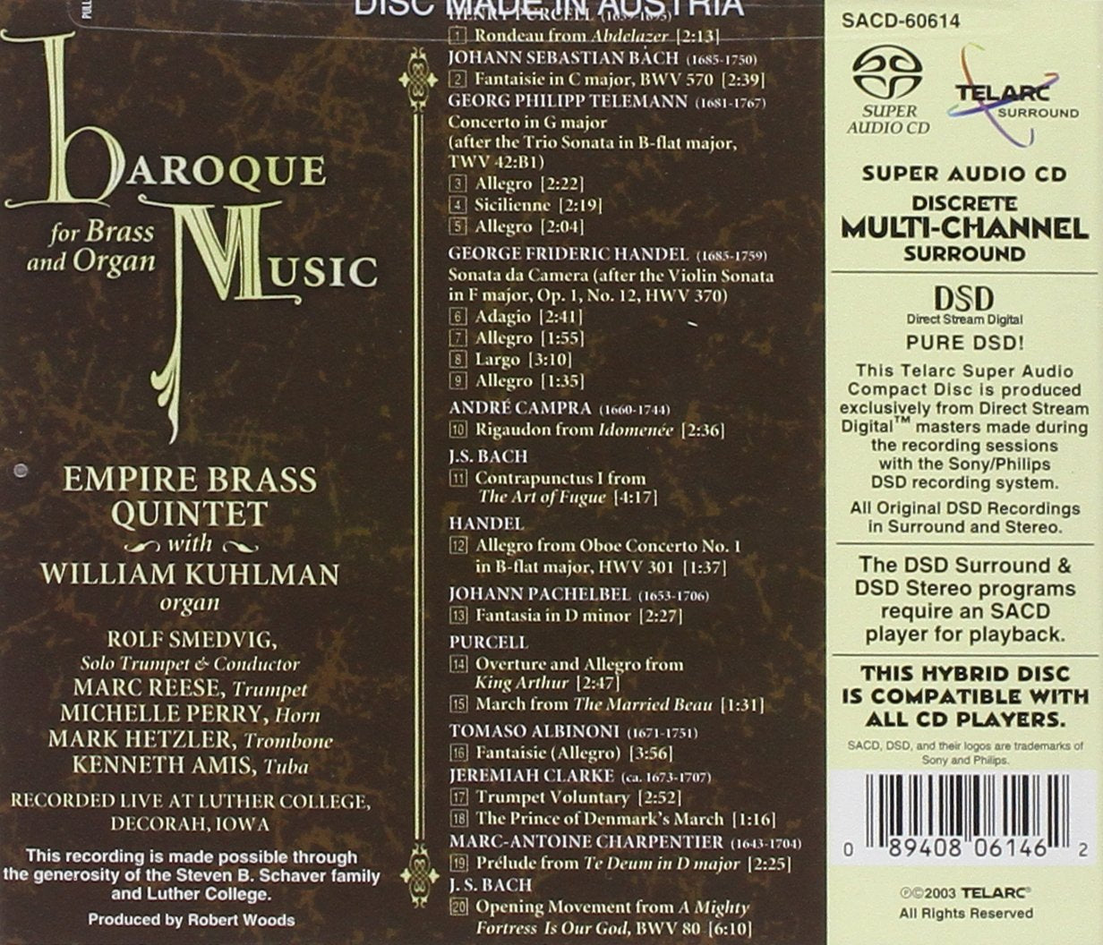 BAROQUE MUSIC FOR BRASS AND ORGAN (PURCELL / BACH / HAENDEL / CAMPRA) - EMPIRE BRASS (HYBRID SACD)