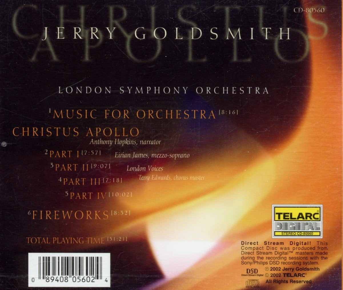 GOLDSMITH: CHRISTUS APOLLO - LONDON SYMPHONY ORCHESTRA, Narrated by Anthony Hopkins