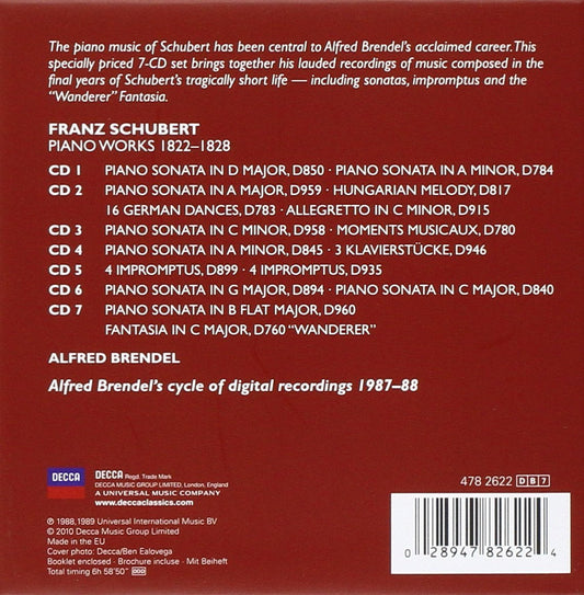 SCHUBERT: PIANO WORKS 1822-1828 - Alfred BRENDEL (7 CDS)