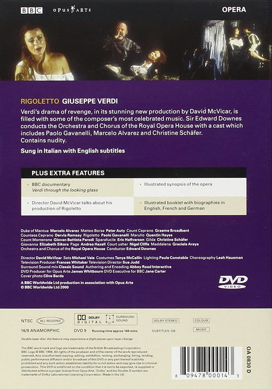VERDI: Rigoletto - Royal Opera, Marcelo Alvarez, Christine Schaefer (DVD)