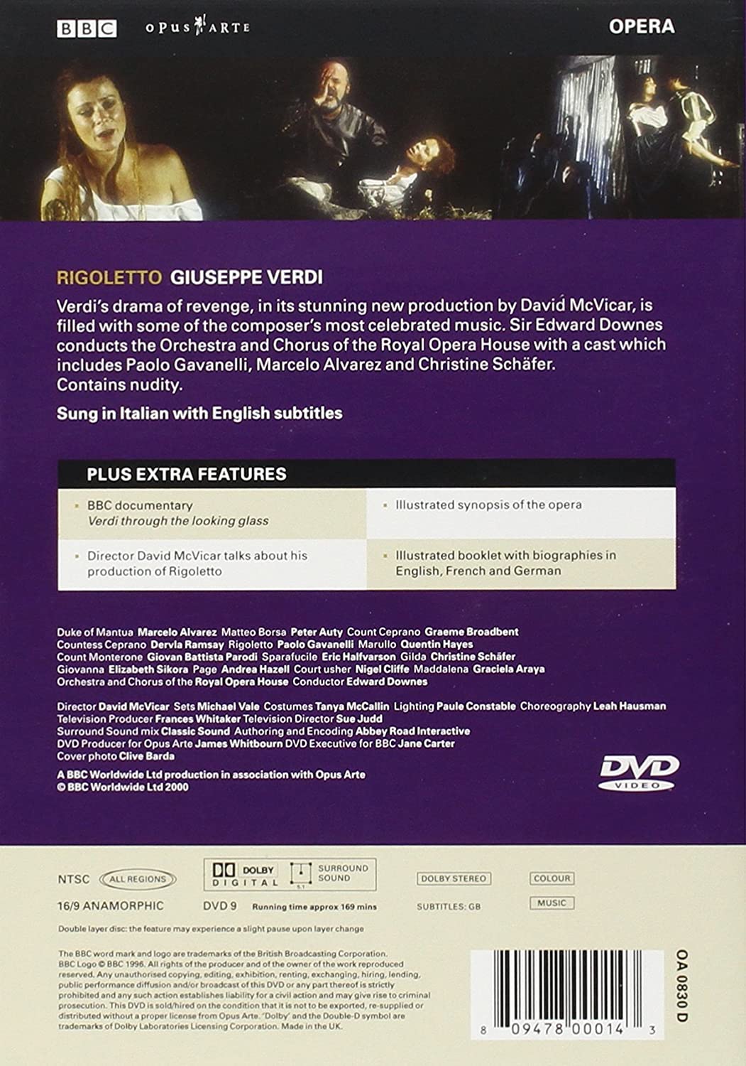 VERDI: Rigoletto - Royal Opera, Marcelo Alvarez, Christine Schaefer (DVD)