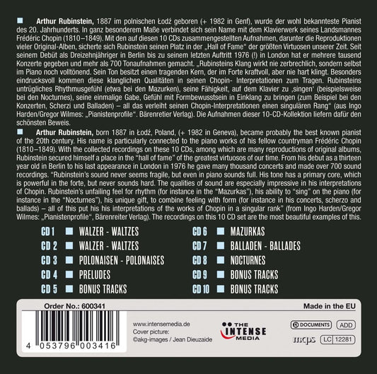 ARTHUR RUBINSTEIN: MY CHOPIN FAVORITES (10 CDS)