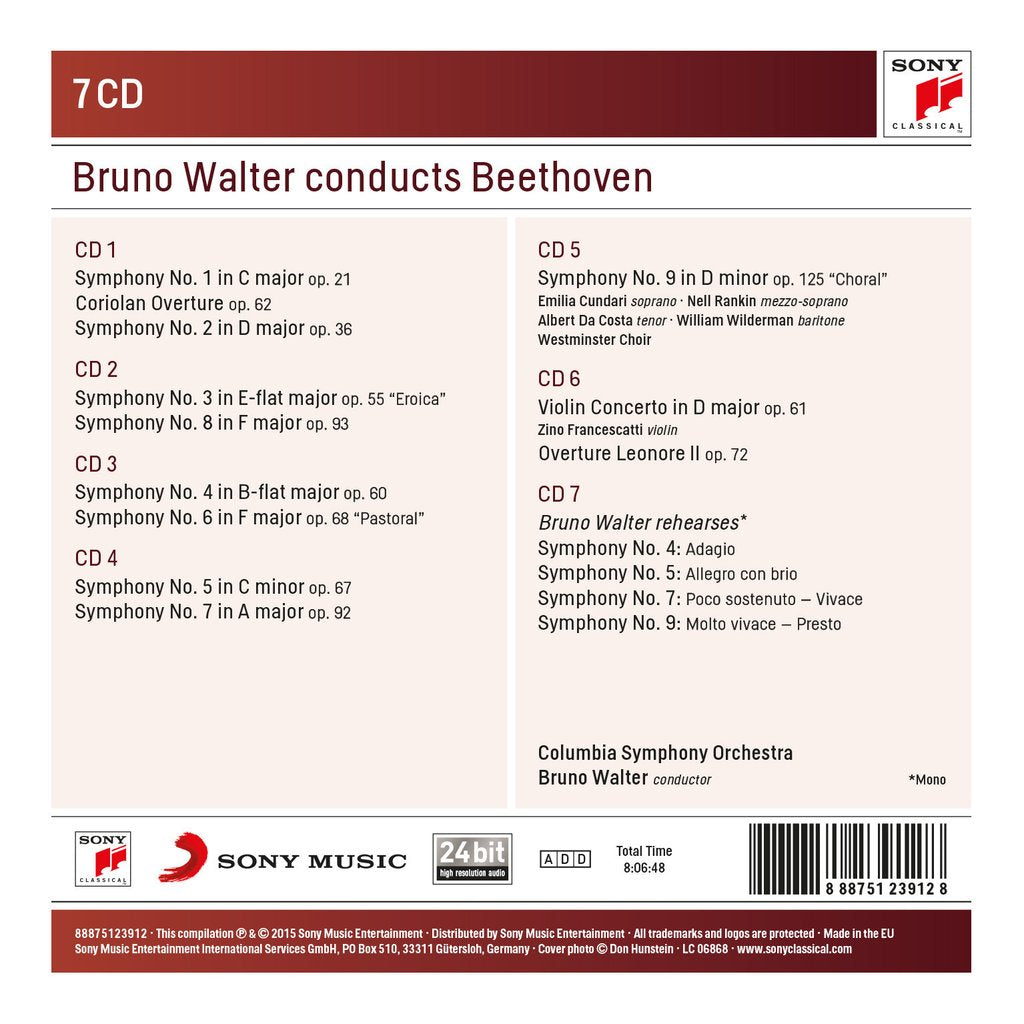 BRUNO WALTER CONDUCTS BEETHOVEN (7 CDS)