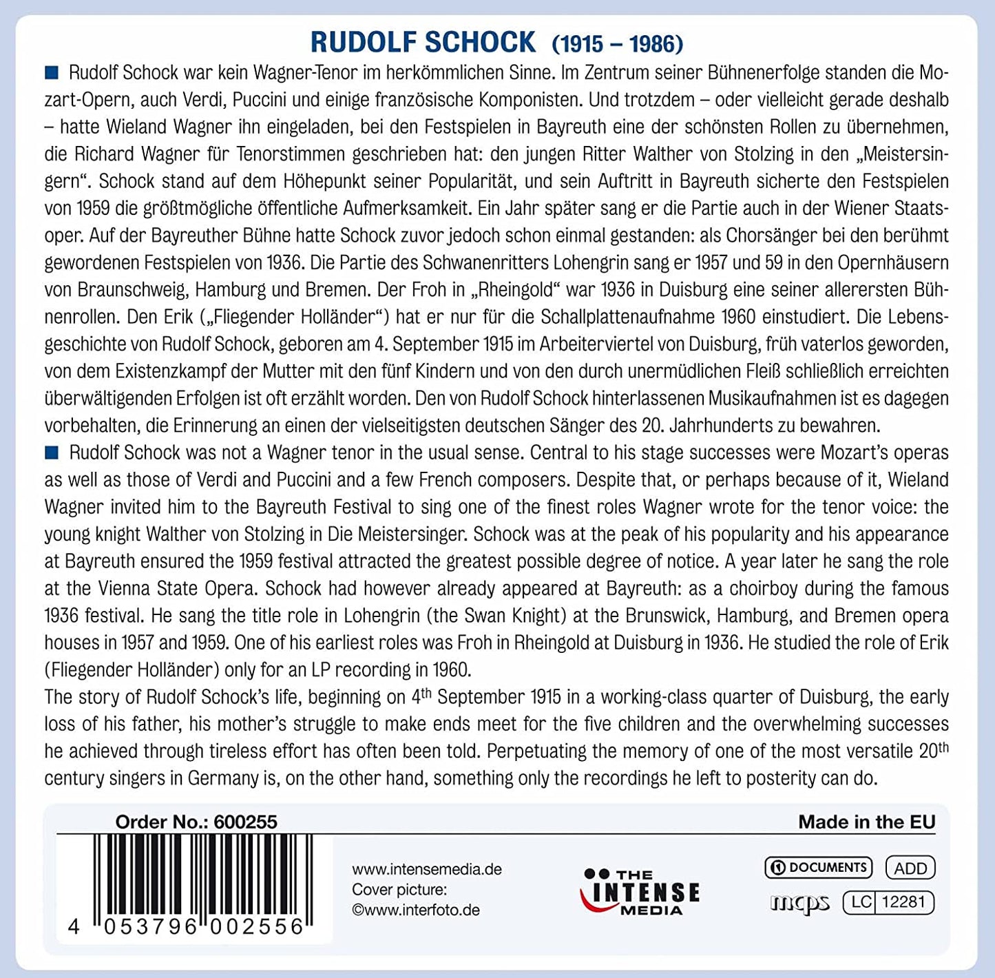 WAGNER: OPERAS - Rudolf Schock (10 CDs)
