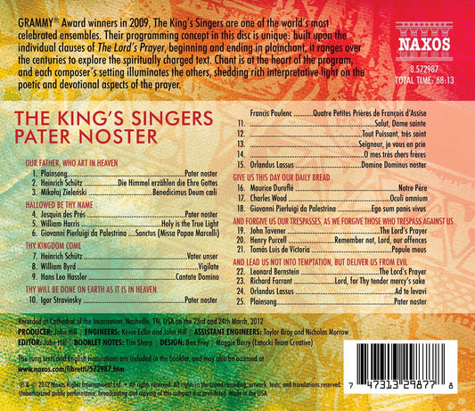 PATER NOSTER: A CHORAL REFLECTION ON THE LORD'S PRAYER - THE KING'S SINGERS