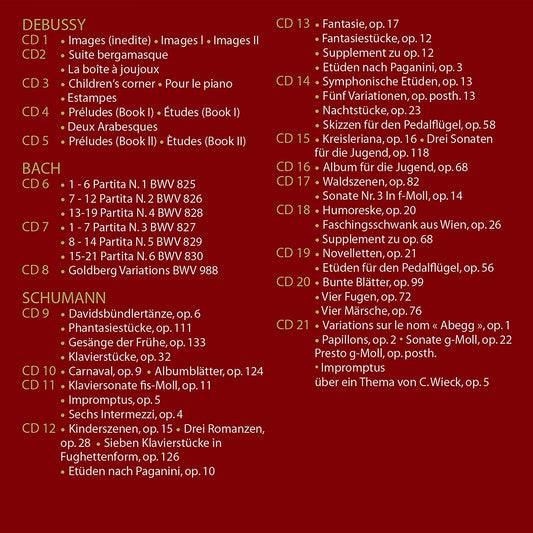 JORG DEMUS: ANNIVERSARY BOX - DEBUSSY, BACH, SCHUMANN (21 CDS)